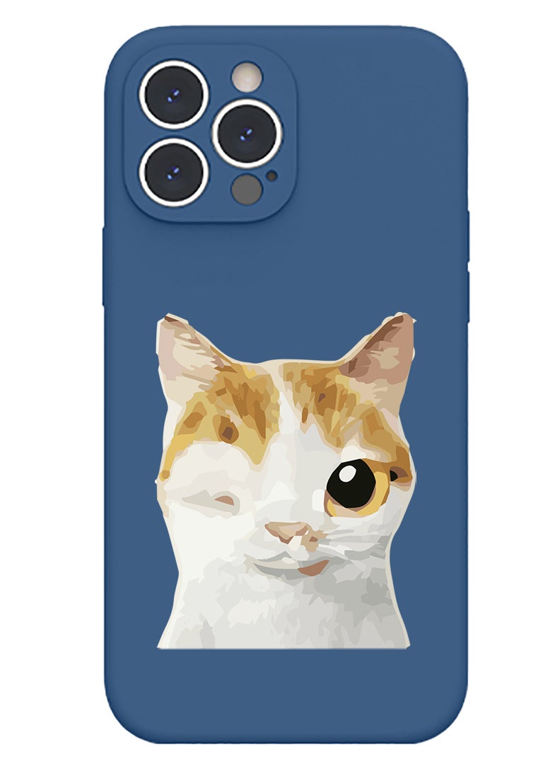 Theodor Protective Slim Fit Case Liquid Silicone Cover with Full Body Protection Anti-Scratch Shockproof Case For iPhone 13 Pro Max Blue  - Catch a wave copy - Image 1