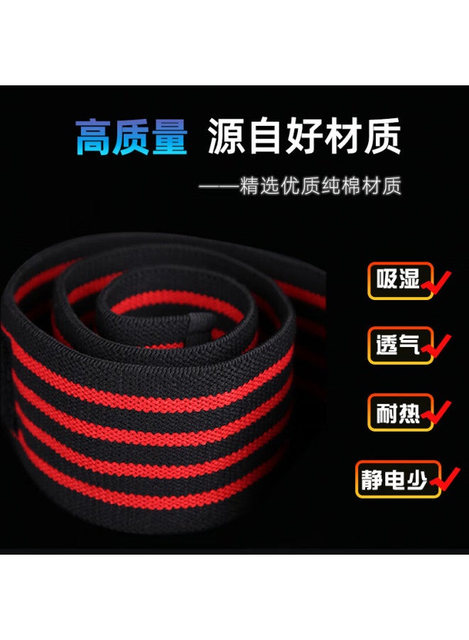Gingpai Sport Squat Weightlifting Fitness Knee Brace Bodybuilding Elastic Bandage Wrap Knee Support Powerlifting Training Equipment 1.8m Red Black - Image 4