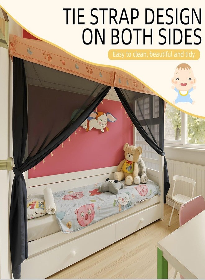 Mindsoft 4 Corners Mosquito Net for Mosquiteros para Camas Bed Canopies Netting Bed Drapes Rectangular Mosquito Mesh for Camping Home Outdoor Travel Dormitory(L75 X W59 X H67 Inch) - Image 5