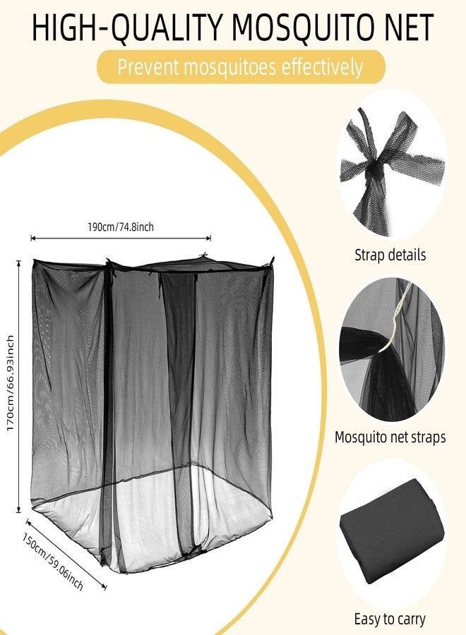 Mindsoft 4 Corners Mosquito Net for Mosquiteros para Camas Bed Canopies Netting Bed Drapes Rectangular Mosquito Mesh for Camping Home Outdoor Travel Dormitory(L75 X W59 X H67 Inch) - Image 2