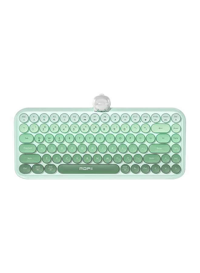 Mofii Anni Wireless Silent Bluetooth Keyboard For Women High-value Ergonomic Desktop Magnetic Bear Doll 84-key Laptop Keyboard Dual Mode Mint Green Gradient