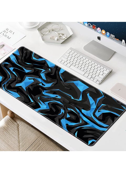 Large Mouse Pad Extended Gaming Mouse Pad Non-Slip Rubber Base Mouse pad Office Desk Mat Desk Pad Smooth Cloth Surface Keyboard Mouse Pads for Computers 800 * 300 * 3mm Blue Shards