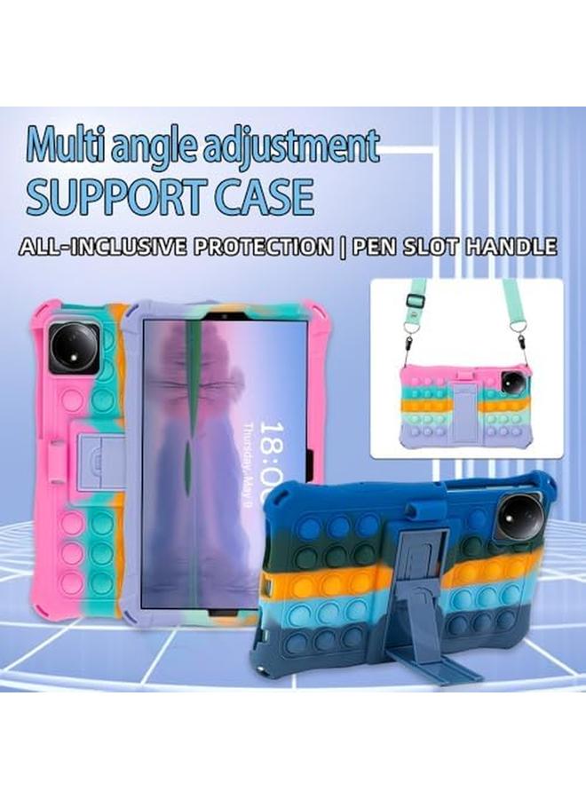 erorex Case Compatible With Xiaomi Redmi Pad Se 8.7 Inch 2024 Kids Soft Silicon Stand Cover With Shoulder Strap For Redmi Pad Se 8.7'' (Pink)  - Image 3
