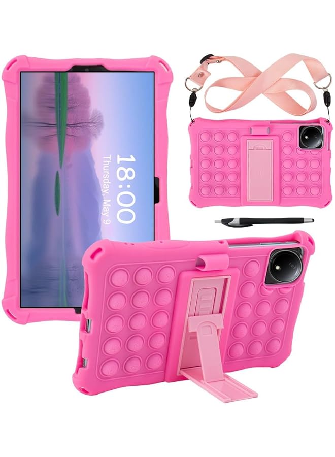 erorex Case Compatible With Xiaomi Redmi Pad Se 8.7 Inch 2024 Kids Soft Silicon Stand Cover With Shoulder Strap For Redmi Pad Se 8.7'' (Pink)  - Image 1