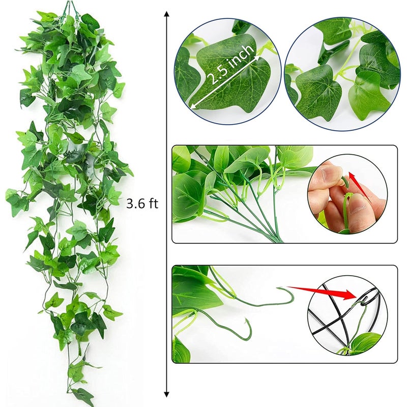 Tdas Plastic Artificial Plants Leaves Hanging Ivy Garlands Plant Greenery Vine Creeper Home Decor Door Wall Balcony Decoration Party Festival Craft Design2 1 Piece - Image 2