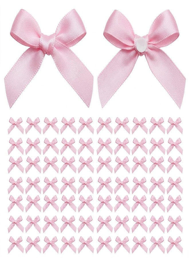 EONSUI 100PCS Mini Pink Bows Decoration with Glue Dots, Tiny Satin Ribbon Ornaments for DIY, Crafts, Favors, Fit for Wedding, Birthday, Bachelorette Party, Bridal Shower, Engagement, Baby Shower - Image 1