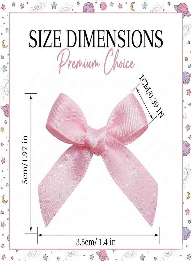 EONSUI 100PCS Mini Pink Bows Decoration with Glue Dots, Tiny Satin Ribbon Ornaments for DIY, Crafts, Favors, Fit for Wedding, Birthday, Bachelorette Party, Bridal Shower, Engagement, Baby Shower - Image 2