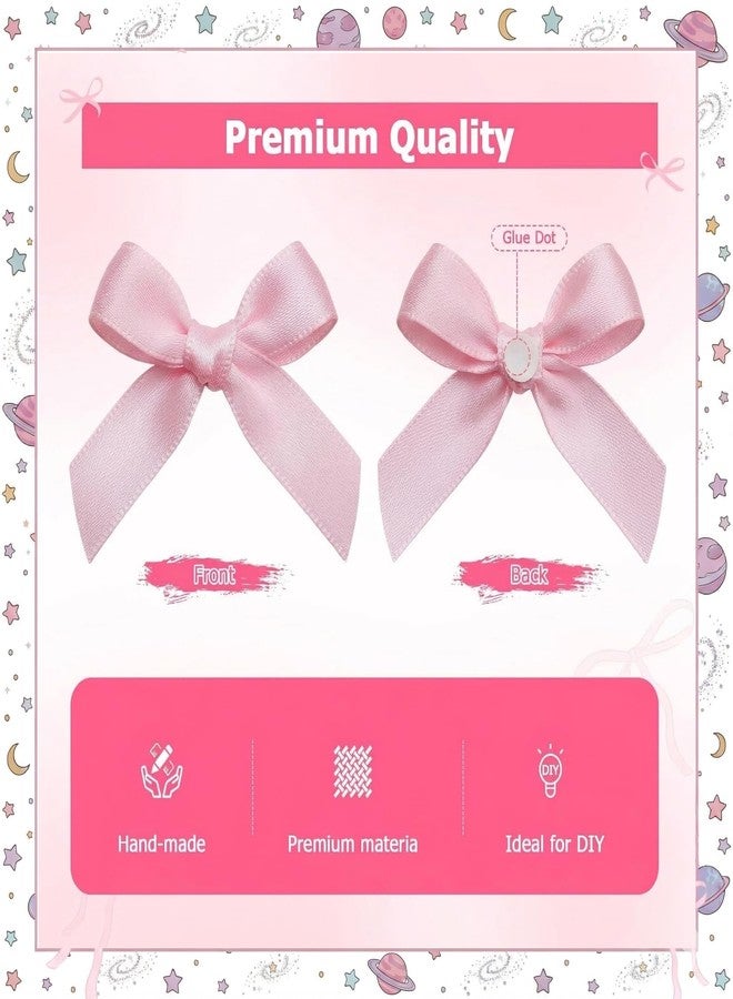 EONSUI 100PCS Mini Pink Bows Decoration with Glue Dots, Tiny Satin Ribbon Ornaments for DIY, Crafts, Favors, Fit for Wedding, Birthday, Bachelorette Party, Bridal Shower, Engagement, Baby Shower - Image 3