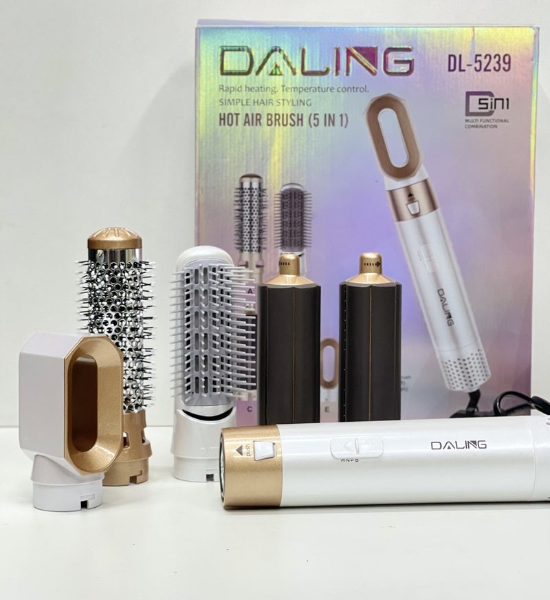 Daling 5 * 1 Hair Brush 1000W - Drying + Straightening + Twisting + Curling - High Heat and Premium Quality for All Hair Types - Image 2