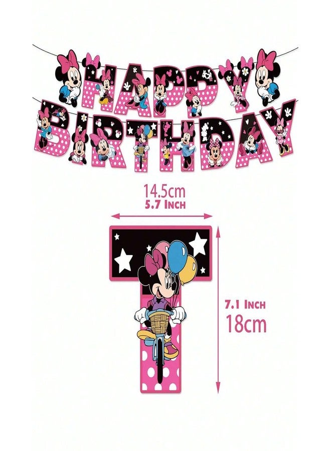 Stoneglow Cartoon Party Supplies, Cute Birthday Party Decorations Include Happy Birthday Banner, Balloons, Cake Toppers, cupcake decorations - Image 2
