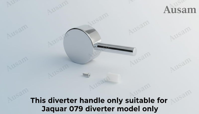 Ausam Diverter Handle for Jaquar 079 | Florentine Chrome Plated Knob Replacement | Zinc Alloy Bathroom Faucet Handle | Concealed Mixer Compatible | Durable & Easy Fit | Silver - Image 2