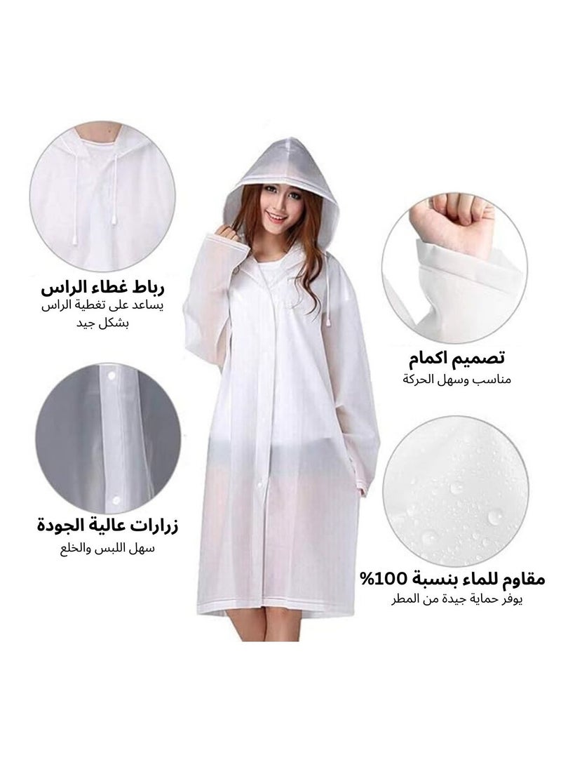 اكس ليدر معطف شبه شفاف واقي من المطر مع غطاء رأس واسع ومقاس مناسب للجميع  - Image 3