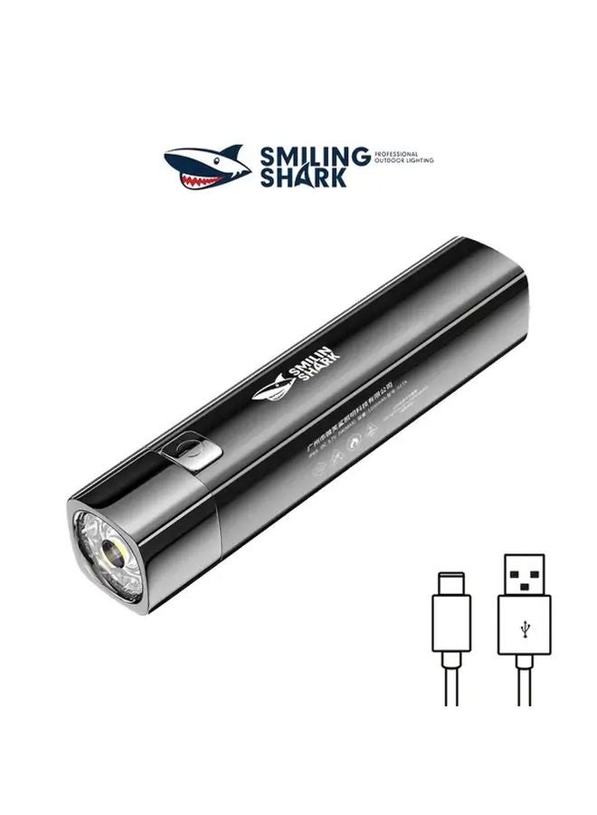 Smiling Shark Mini Flashlight 617B White Super Bright Pocket Torch For Outdoor Hiking - Image 2