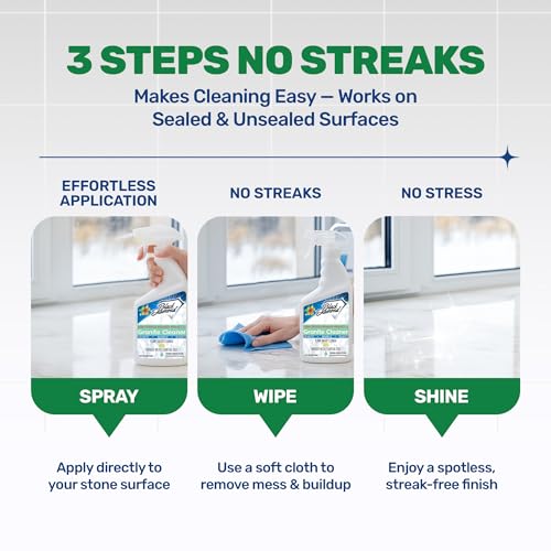 Black Diamond Stoneworks Granite Counter Cleaner: USDA Certified BIOBASED- Safe for Granite and other stone countertops. Safe for food contact formula to keep your countertops looking fresh and clean! - Image 5