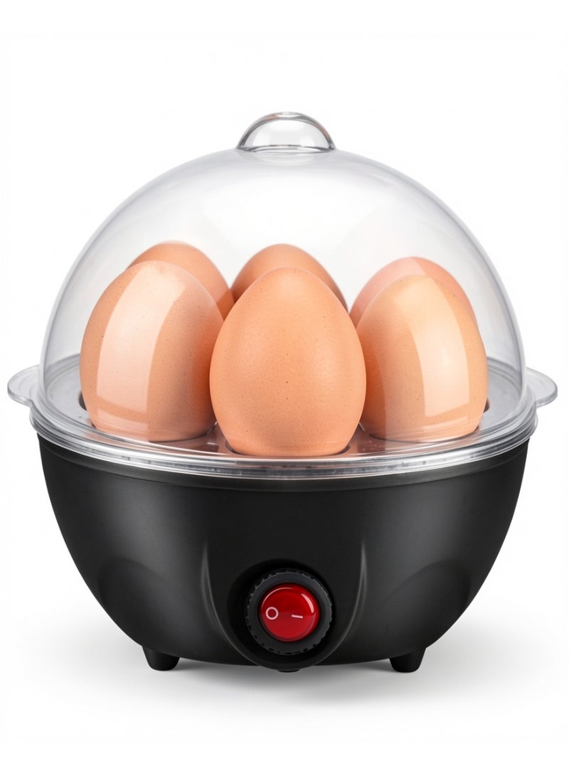 TDAO Egg Steamer, Egg Cooker, 350W Electric Egg Beater, Egg Cooker, 7 Egg Volume Steamed Egg Automatically Closed, Double Steamed Egg Black/Clear - Image 1
