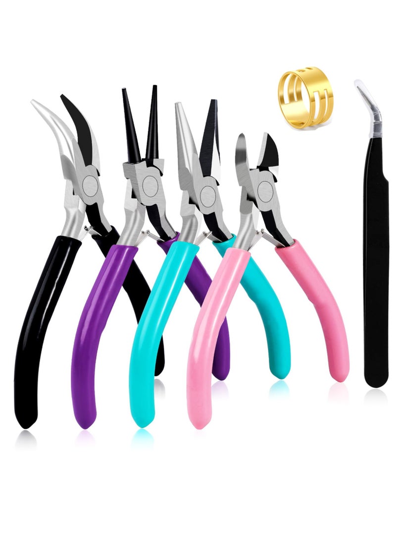 Excefore 4 Pack Jewelry Pliers Jewelry Making Pliers Tools Kit With Needle Nose Pliers Or Chain Nose Pliers, Round Nose Pliers, Bent Nose Pliers, Wire Cutters For Wire Wrapping Earring Craft Making Supplies  - Image 1