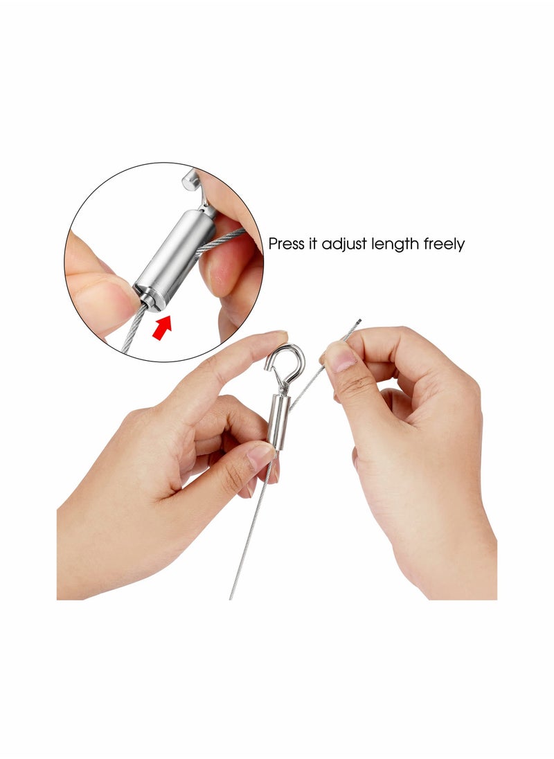 Adjustable Picture Hanging Wire, 2 Pcs Mirror Frame Kit 2m x1.5mm Heavy Duty Stainless Steel Wire Rope for Mirror Hanging Hardware, Light Lamp, Billboards, Basket Flowerpot Hold Up to 20kg  - Image 2