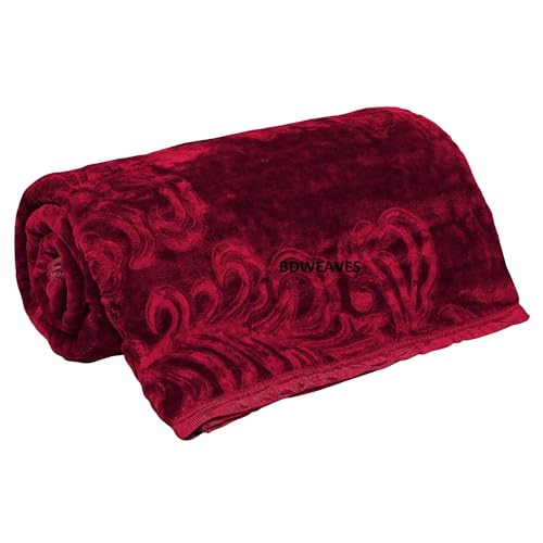 BDWEAVES Woolen Super Soft Blanket for Winter (Maroon, Single Bed) - Image 3