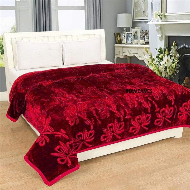 BDWEAVES Woolen Super Soft Blanket for Winter (Maroon, Single Bed) - Image 5