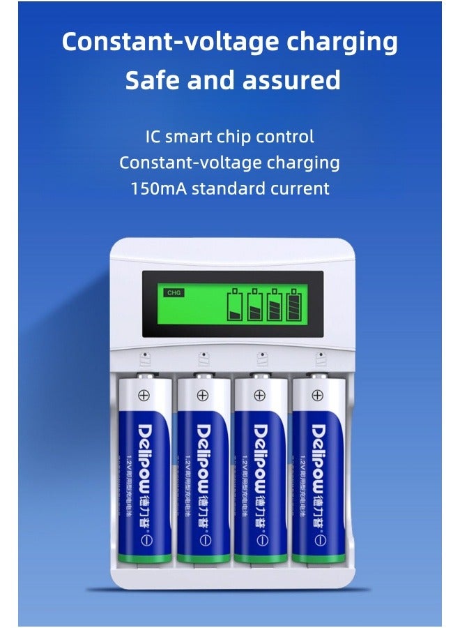 High Capacity Charger Kit for Four Rechargeable AA Batteries - Image 5