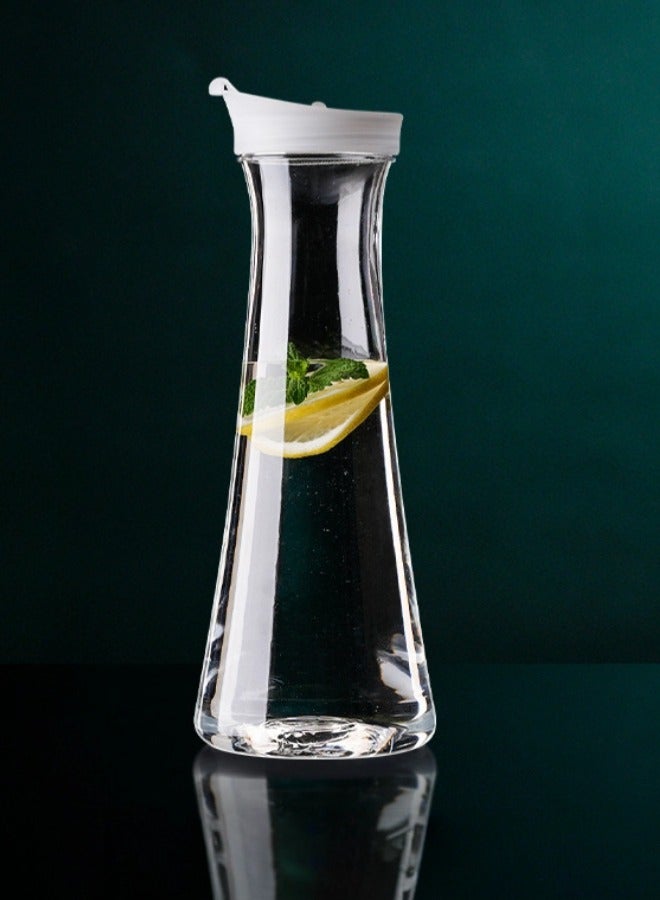ShebSheb 1L Water Carafe with Flip Top Lid,Clear Water Pitchers for Coffee,Tea,Water,Lemonade, Milk,Juice 30x8x8 cm  - Image 1