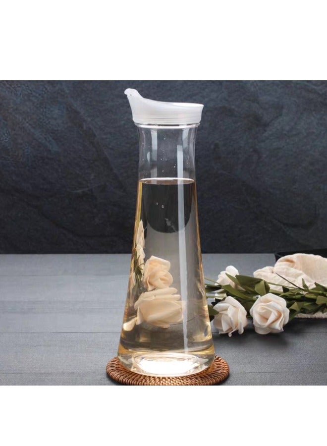 ShebSheb 1L Water Carafe with Flip Top Lid,Clear Water Pitchers for Coffee,Tea,Water,Lemonade, Milk,Juice 30x8x8 cm  - Image 2