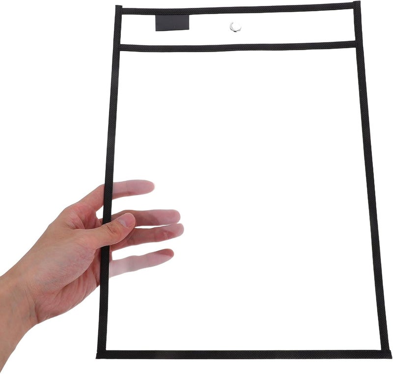 FUOYLOO 10pcs Hanging Dry Erase Pockets, 10x14in Job Ticket Holders, Reusable Erasable Sleeves, Sheet Protectors for Classroom Organization, Preschool Learning - Image 4