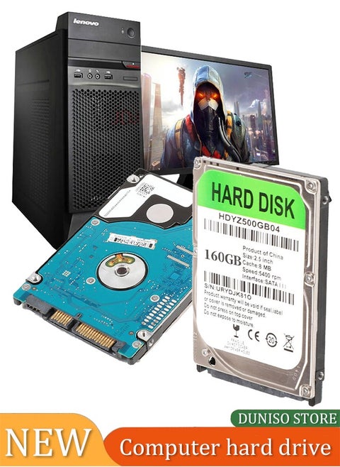 Laptop hard drive, built in mechanical hard drive, suitable for laptops, car surveillance, game consoles, 8MB cache, 5400PRM, 2.5 inch (160GB)
