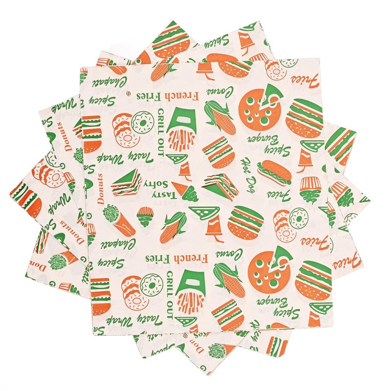 Aarnikawrap Wrapping Butter Paper I Oil Proof Sandwich Wrap Paper I Food Wrapping Paper I Oil Absorbing Sheets I Cooking Butter Paper I GSM 40 10x11Inch Multicolor 200