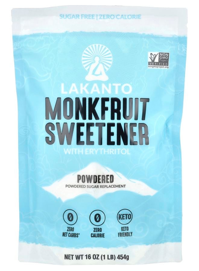 LAKANTO Monkfruit Sweetener with Erythritol Powdered  16 oz (454 g)