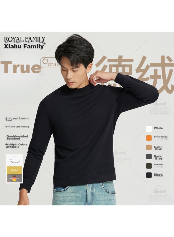 Xiahushijia [ Fall New Arrival] Zhen De Rong Semi-turtleneck Double-sided Brushed Warm Long-sleeve Undershirt T-shirt For Men And Women, 106a - Image 1