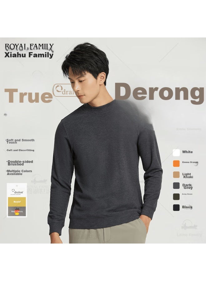 Xiahushijia [ Fall New Arrival] Zhen De Rong Semi-turtleneck Double-sided Brushed Warm Long-sleeve Undershirt T-shirt For Men And Women, 106a - Image 2