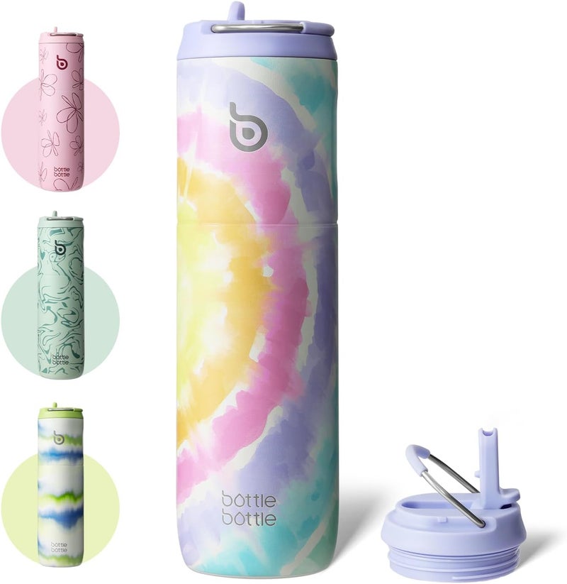 BOTTLE BOTTLE Insulated Water Bottle 24oz with Straw Lid and Handle - Cotton Candy - Image 1