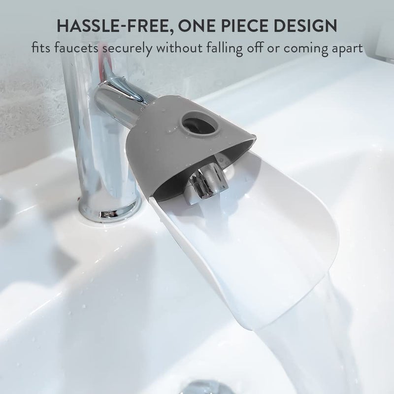 Prince Lionheart Fun and Safe Hand-Washing Solution | Faucet Extender for Babies and Toddlers | Fits Standard and Gooseneck Faucets | Galactic Grey - Image 4