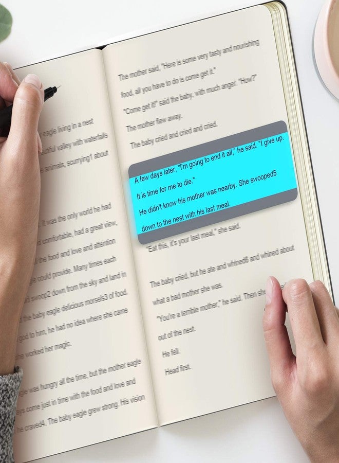 زنون مجموعة زونون المكونة من 12 قطعة من شرائط التظليل للقراءة الموجهة مع حجمين من فواصل الكتب الملونة للأطفال ومستلزمات المعلمين (6 حجم قياسي و6 حجم كبير). - Image 5