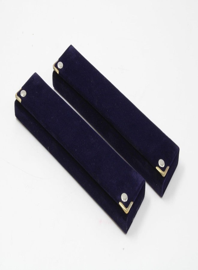 LUCES 2 Pieces Long Velvet Jewelry Chain Necklace Gift Box Set Bracelet Storage Case for Wedding Engagement Birthday Anniversary Blue - Image 2