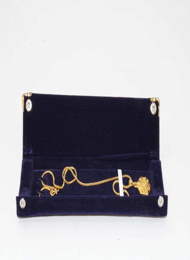 LUCES 2 Pieces Long Velvet Jewelry Chain Necklace Gift Box Set Bracelet Storage Case for Wedding Engagement Birthday Anniversary Blue - Image 3