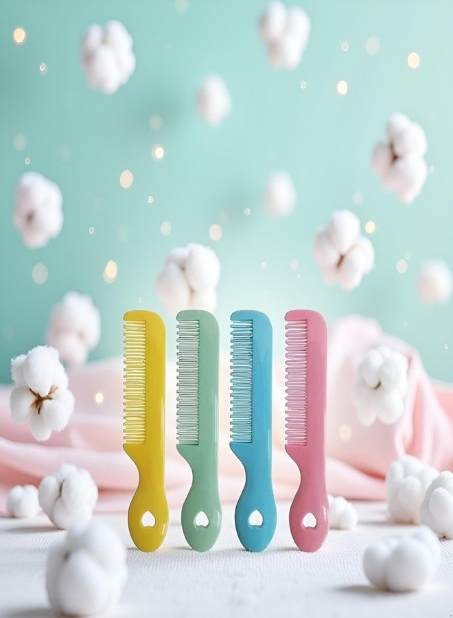 Tustao Pack Of 4 Round Tip Bristles Baby Cute Comb Baby Grooming For Sensitive Scalp Skin, for Nursery Newborn Infant Girl Boy Kids Comb Baby - Image 4