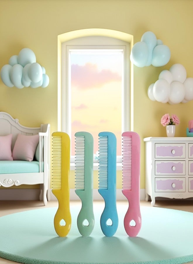 Tustao Pack Of 4 Round Tip Bristles Baby Cute Comb Baby Grooming For Sensitive Scalp Skin, for Nursery Newborn Infant Girl Boy Kids Comb Baby - Image 5