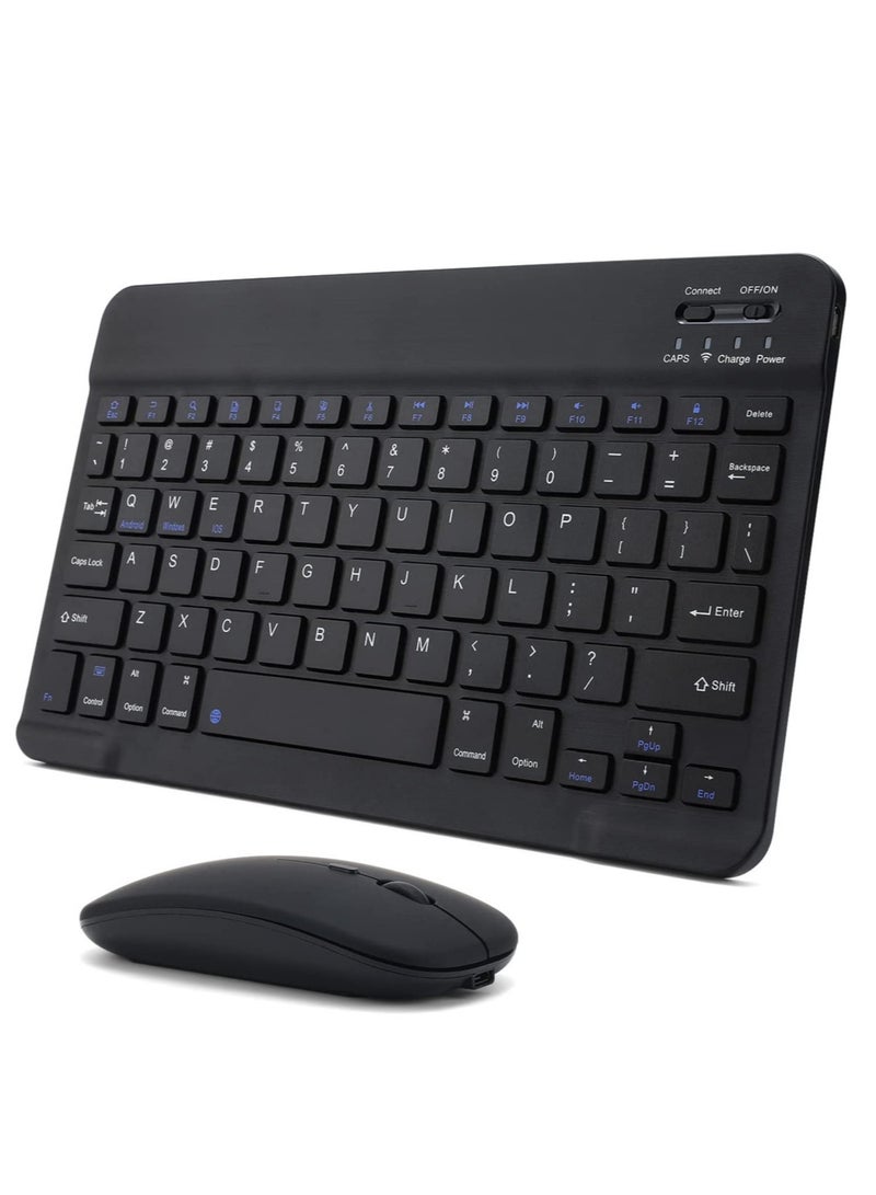 ELTRAZONE Rechargeable Bluetooth Keyboard and Mouse Combo Ultra-Slim Portable Compact Wireless Mouse Keyboard Set for Android Windows Tablet Cell Phone iPhone iPad Pro Air Mini, iPad OS/iOS 13  - Image 1