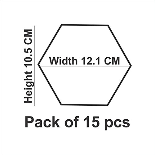 WallDaddy Mirror Finish Plastic Sticker Size (12x10) Cm Each Hexagon Pack of 15 for Bedroom, Drawing Room, Kids Room, Walls, Doors, Mirror, Furniture etc - Image 2