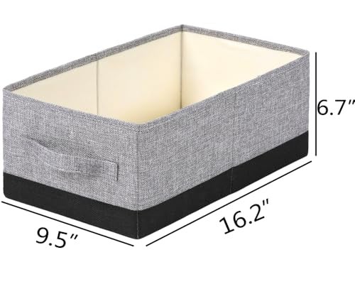 ALYER Collapsible Fabric Storage Organizer with HandlesShelf Bins Box Container for Bedroom Office Closet Babies Nursery Toys Books Clothes GrayBlack 162 x 95 x 67 - Image 3