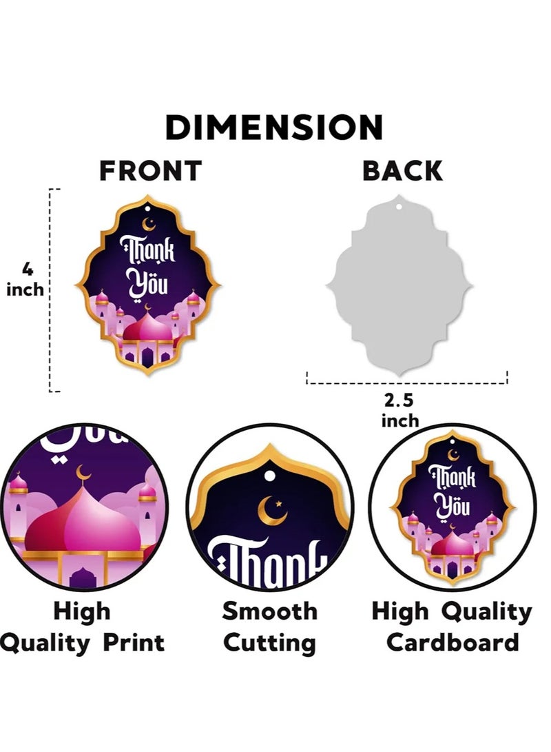 40 Pcs Thank You Tags for Ramadan/Eid (Purple & Pink), Thank You Tags, Eid Decorations, Ramadan Decorations, Tags for Ramadan Gifts, Eid Party Supplies - Image 3