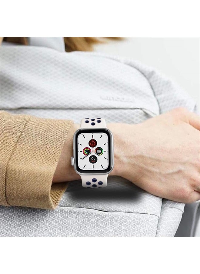 SVISVIPA - Sport Bands Compatible for Apple Watch Bands 42mm 44mm 45mm 49mm, Silicone Sport Women Men Replacement Strap Compatible with iWatch Ultra & SE & Series 8/7/6/5/4/3/2/1,Starlight Mianightblue - Image 1