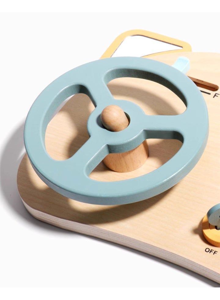 Children's simulation driving toys, wooden, early education toys, car control panel toys, play house games, role-playing games - Image 4