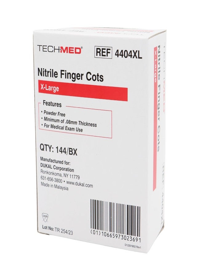 DUKAL 4404XL Tech-Med Finger Cot, XL, Nitrile (Pack of 144 - Image 3