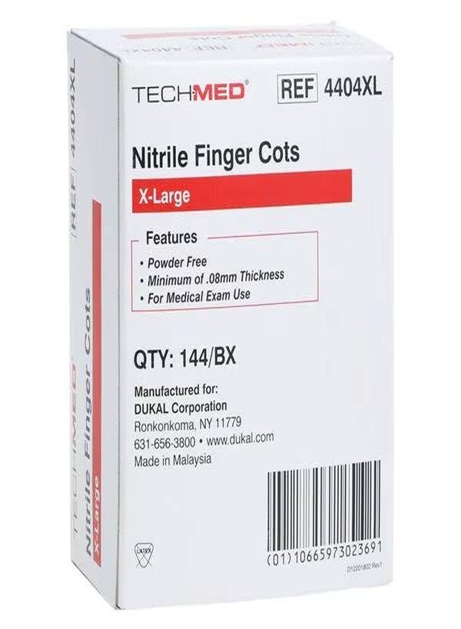 DUKAL 4404XL Tech-Med Finger Cot, XL, Nitrile (Pack of 144 - Image 2