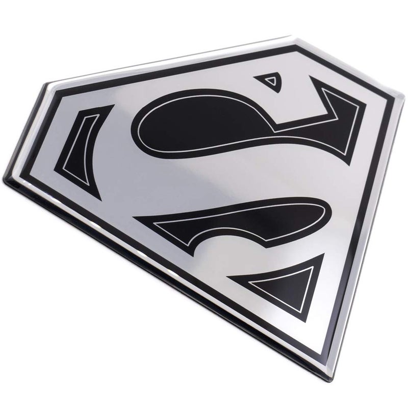 Fan Emblems Superman Domed Chrome Car Decal - Classic Logo (Black and Chrome) - Image 3