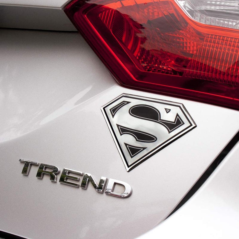Fan Emblems Superman Domed Chrome Car Decal - Classic Logo (Black and Chrome) - Image 4