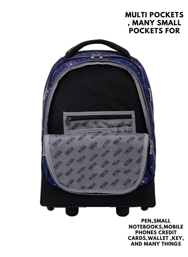 Wires 3 Piece Kids School Trolley Bag laptop compartment Big Wheels With Lunch bag & Pencil Case  - Image 2